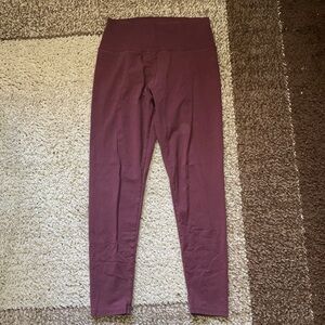Aerie Purple Leggings with Wide Waistband and Snug Fit